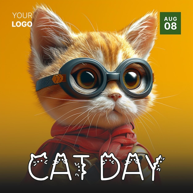 International Cat Day Social Media poster