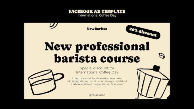 PSD international coffee day facebook template