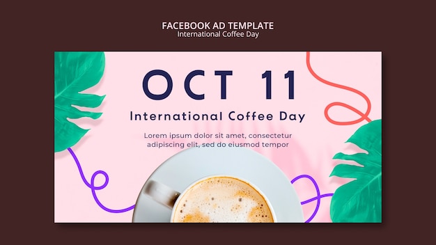 PSD international coffee day facebook template