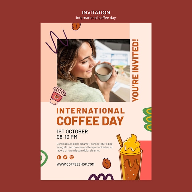 International coffee day invitation template