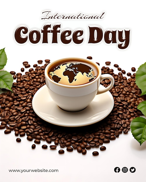 International Coffee day social media post template