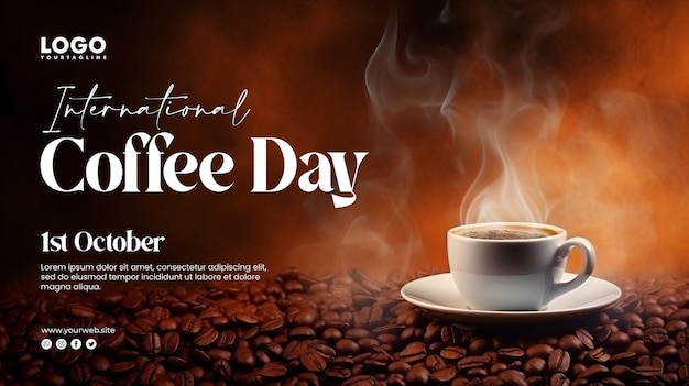 international coffee day social media promo template