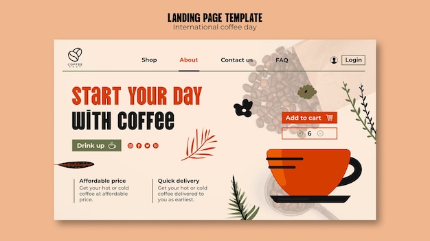 International coffee day template design