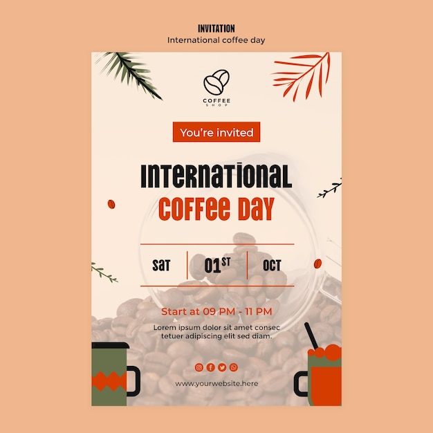 International coffee day template design