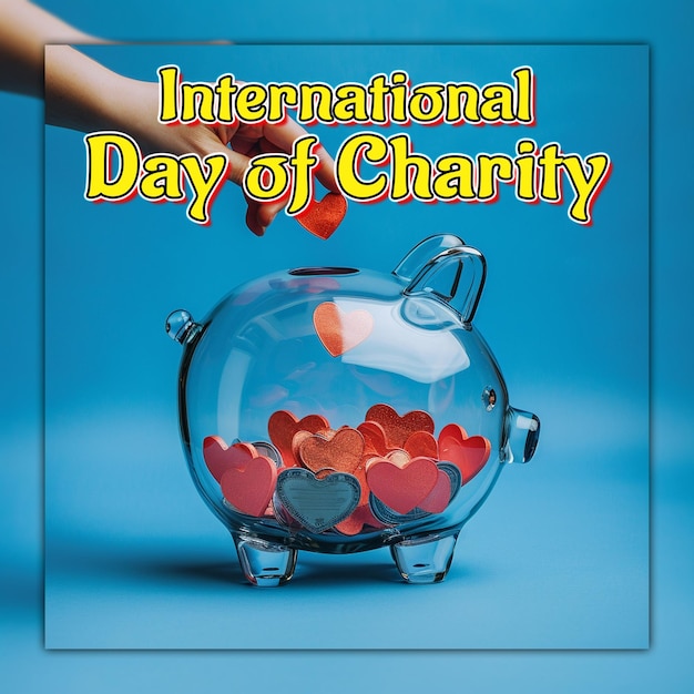 PSD international day of charity world humanitarian day charity with money and boxes donation