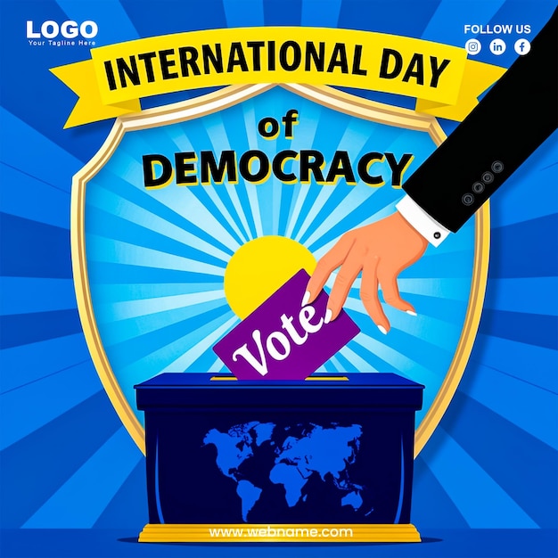 PSD international day of democracy banner design