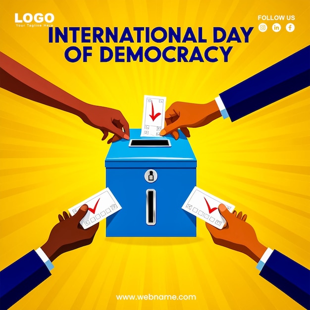 International Day of Democracy Social media post design template