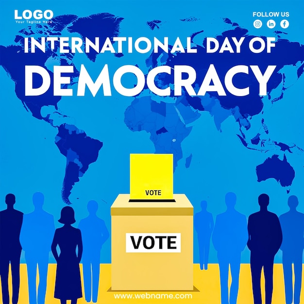 International Day of Democracy Social media post design template