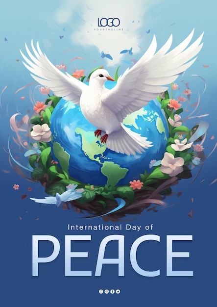 International Day of Peace creative design PSD file