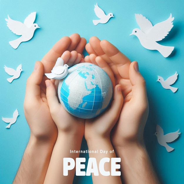 International Day of Peace with Dove PSD Banner Design