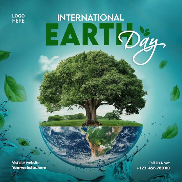 International Earth Day design sale poster social media template