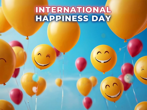 PSD international happiness day background