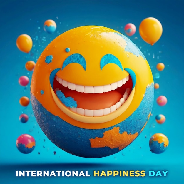 PSD international happiness day background