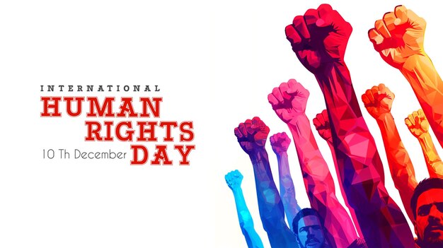 PSD international human rights day background with hands