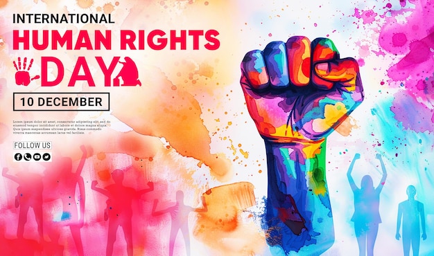 PSD international human rights day hands together diverse ai generated