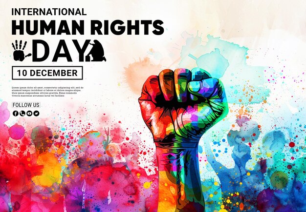 PSD international human rights day hands together diverse ai generated