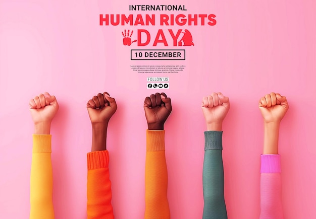 PSD international human rights day hands together diverse voices ai generated