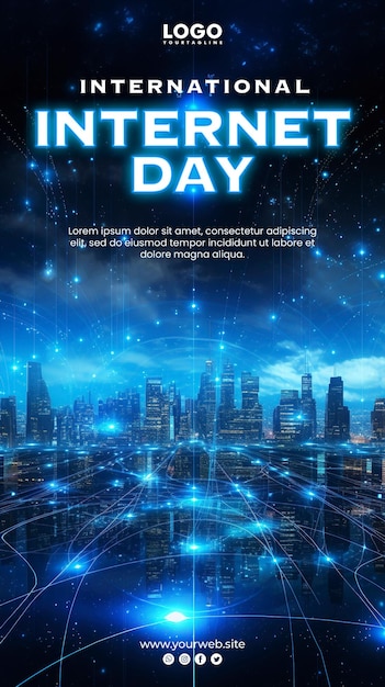 international internet day background and internet poster design global connections