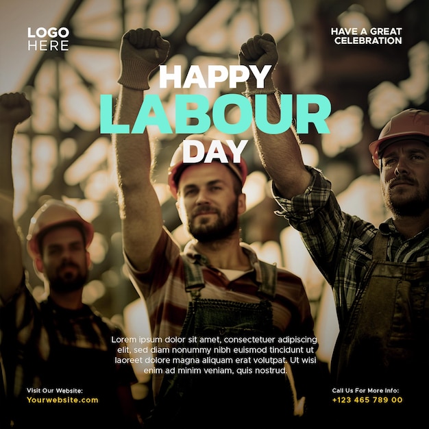 International Labour Day 1st May social media post design template