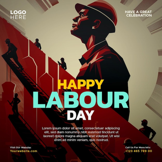 International Labour Day 1st May social media post design template