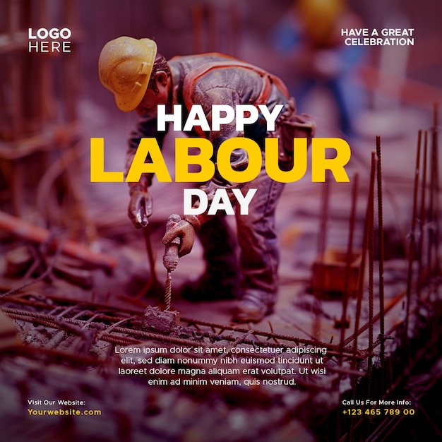 International labour day 1st may social media post template design