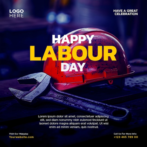 International labour day 1st may social media post template design