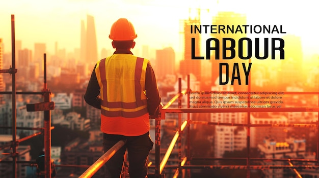 International labour day banner design template