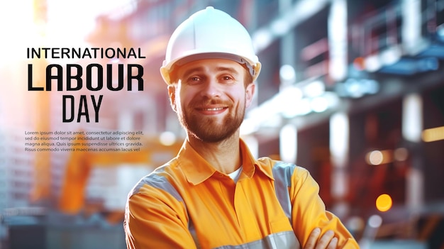 International labour day banner design template