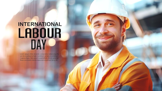 International labour day banner design template