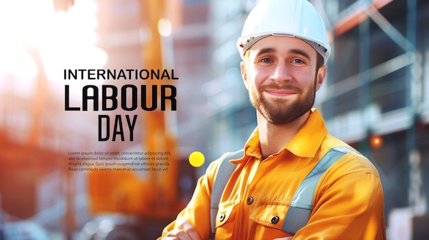 International labour day banner design template