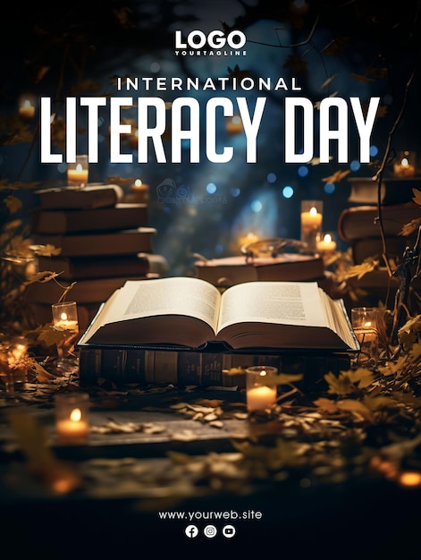 international Literacy day social media post Poster design