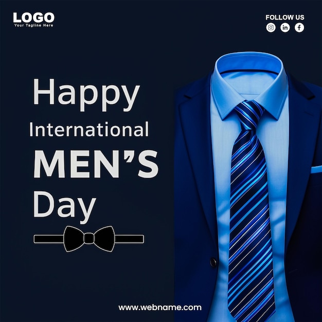 PSD international mens day banner design