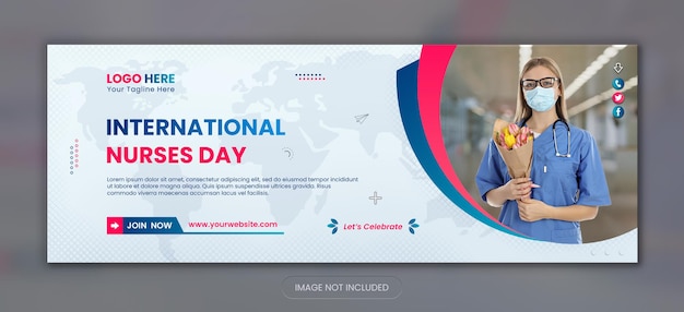 International nurse's day new Facebook cover design and social media design template