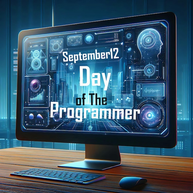 PSD international programmer day templet computer background on september12th