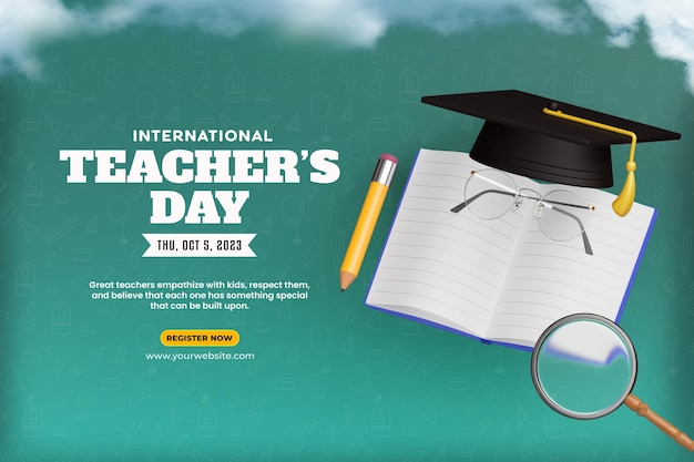 International teachers day social media banner template