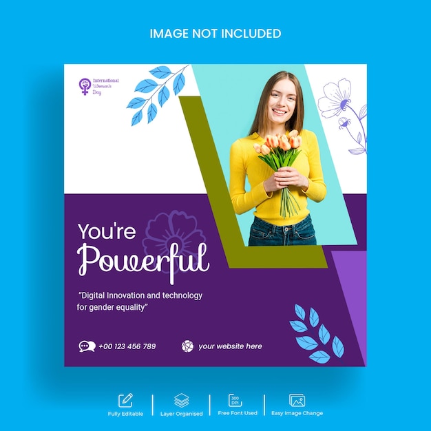 International women's day social media post or Instagram post banner template design