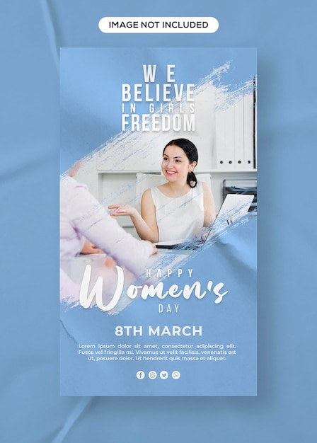 PSD international womens day social media banner 8th march template design