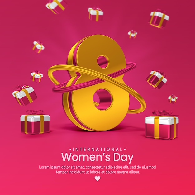 PSD international womens day social media post template