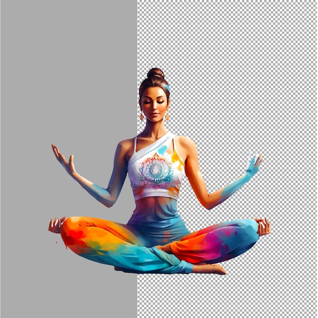 International Yoga Day isolated on transparent background