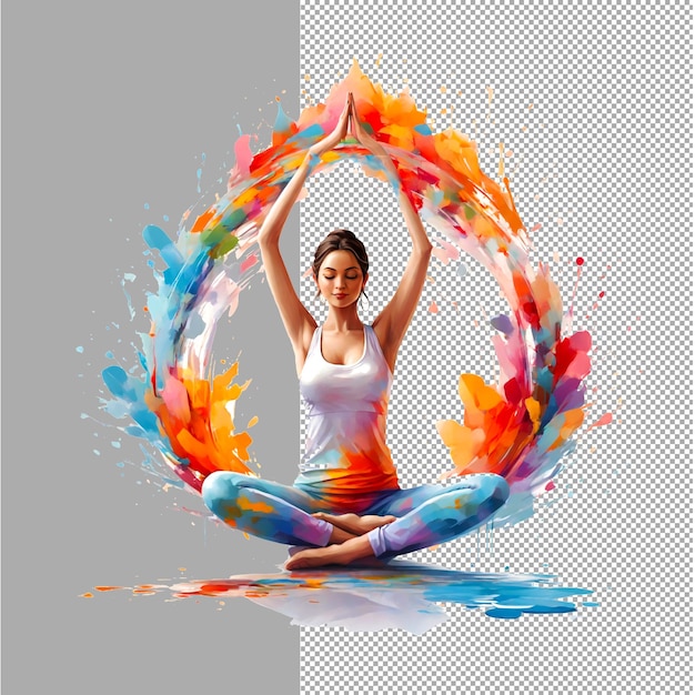 International Yoga Day isolated on transparent background