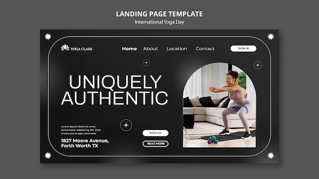 PSD international yoga day landing page template design