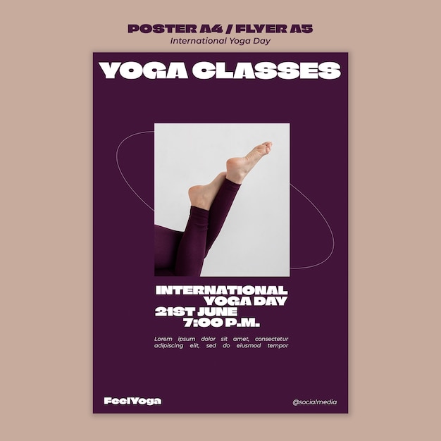 PSD international yoga day template design