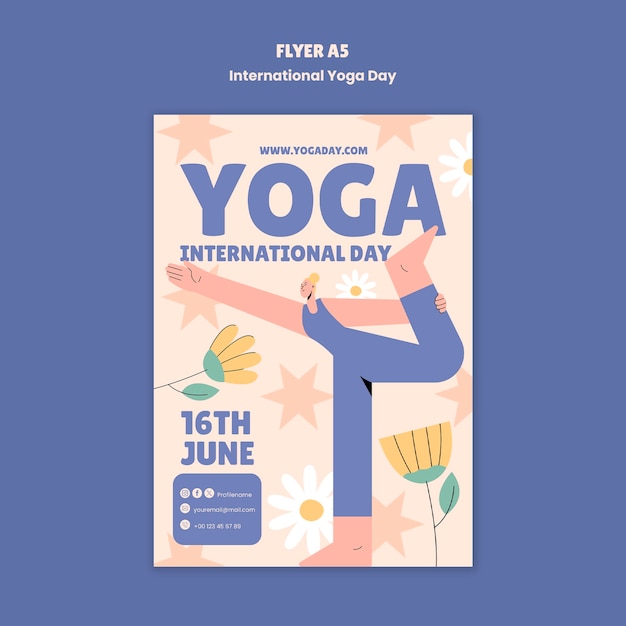 International yoga day template design