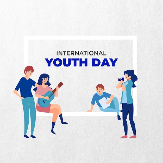 PSD international youth day august 12 holiday concept template for background banner card poster