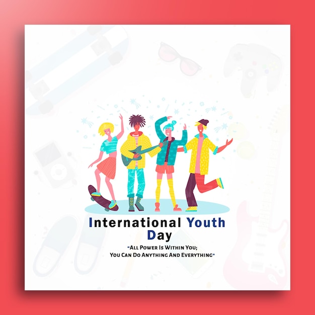 International Youth Day celebration social media post design template