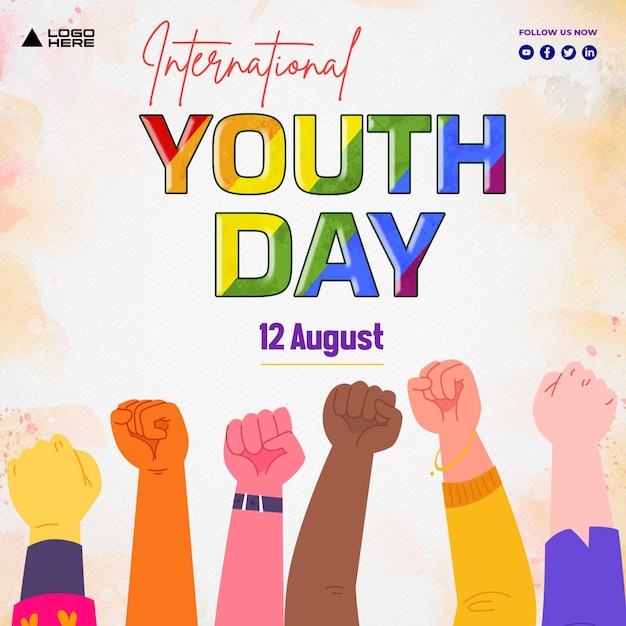 PSD international youth day design post poster flyer template design social media post