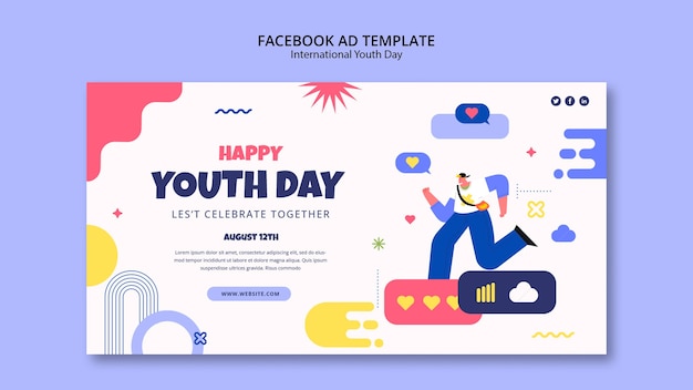 International youth day facebook template