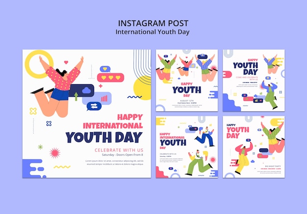 PSD international youth day instagram posts