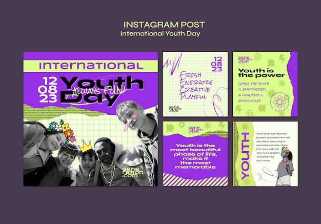 PSD international youth day instagram posts