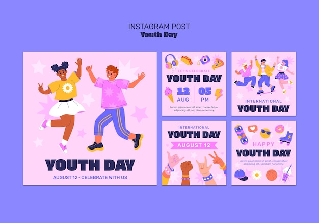 PSD international youth day instagram posts